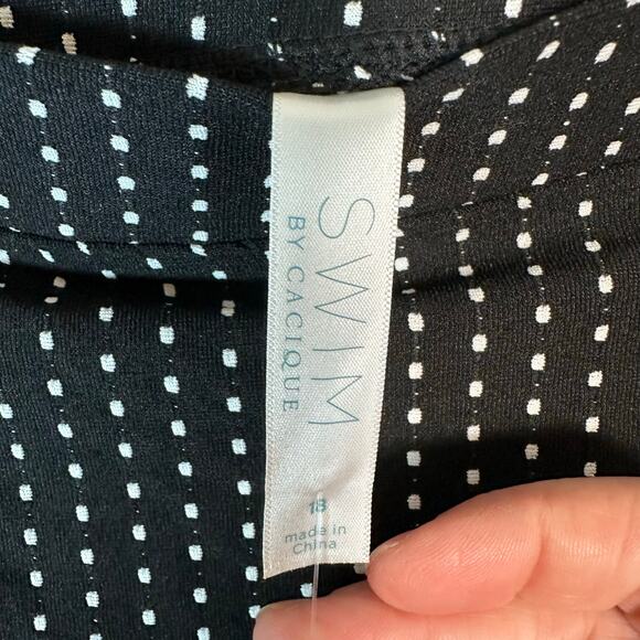 Swim by Cacique women’s two piece Bikini swimsuit black white Romantic plus size - Picture 9 of 16